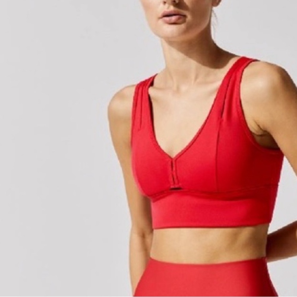 ALO Yoga Red United Long Bra Size S